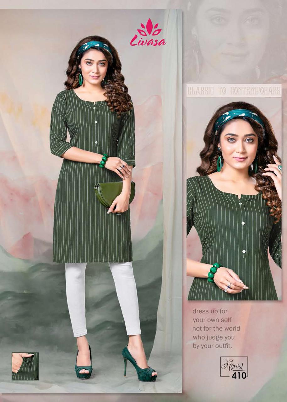 Livasa Marvel 4 Casual Daily Wear Rayon Designer Kurti Collection